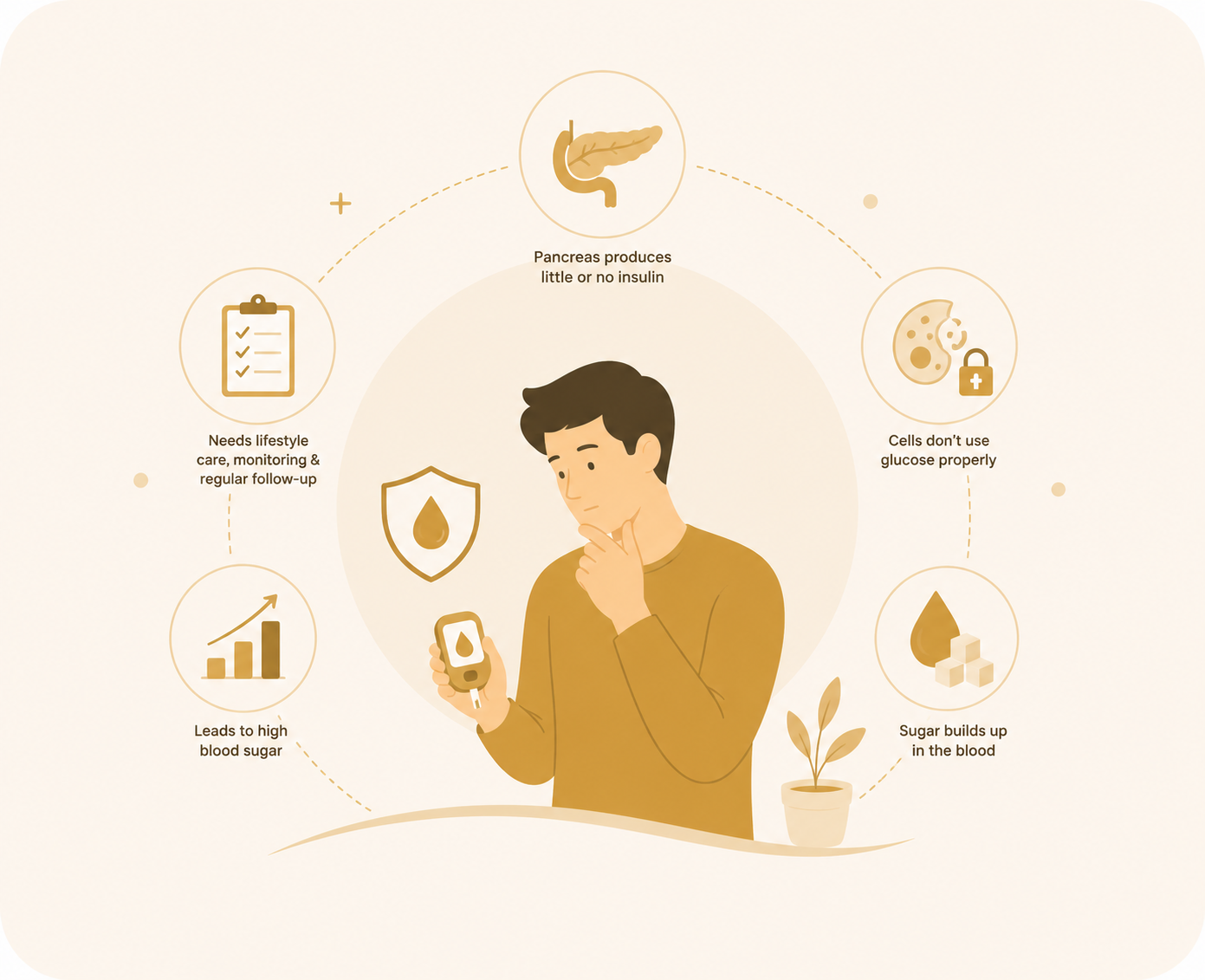 Diabetes Care & Follow-up information illustration
