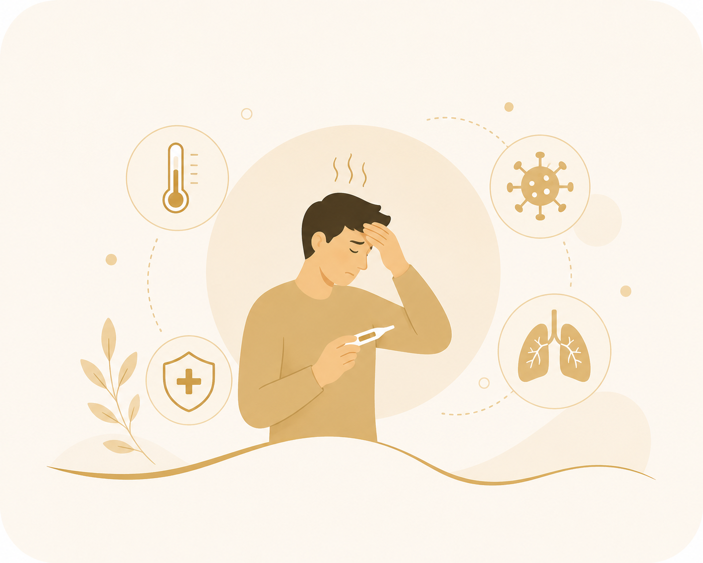 Fever, Cough & Infection information illustration