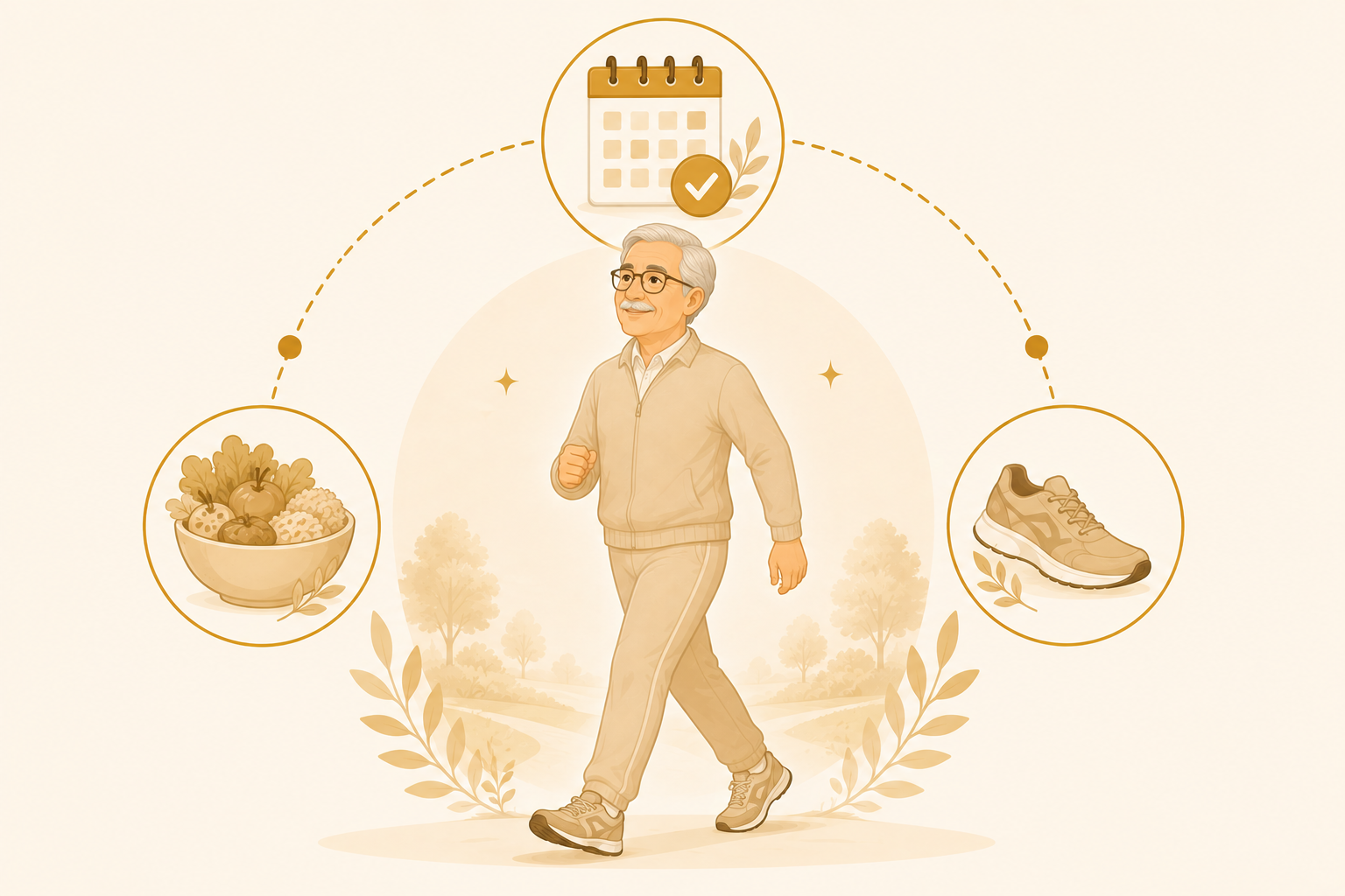 Senior Citizen Health Review care illustration